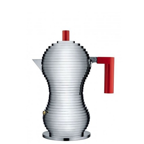 Caffettiera espresso - induzione 3 tazze Alluminio/Rosso Pulcina MDL02/3RFM
