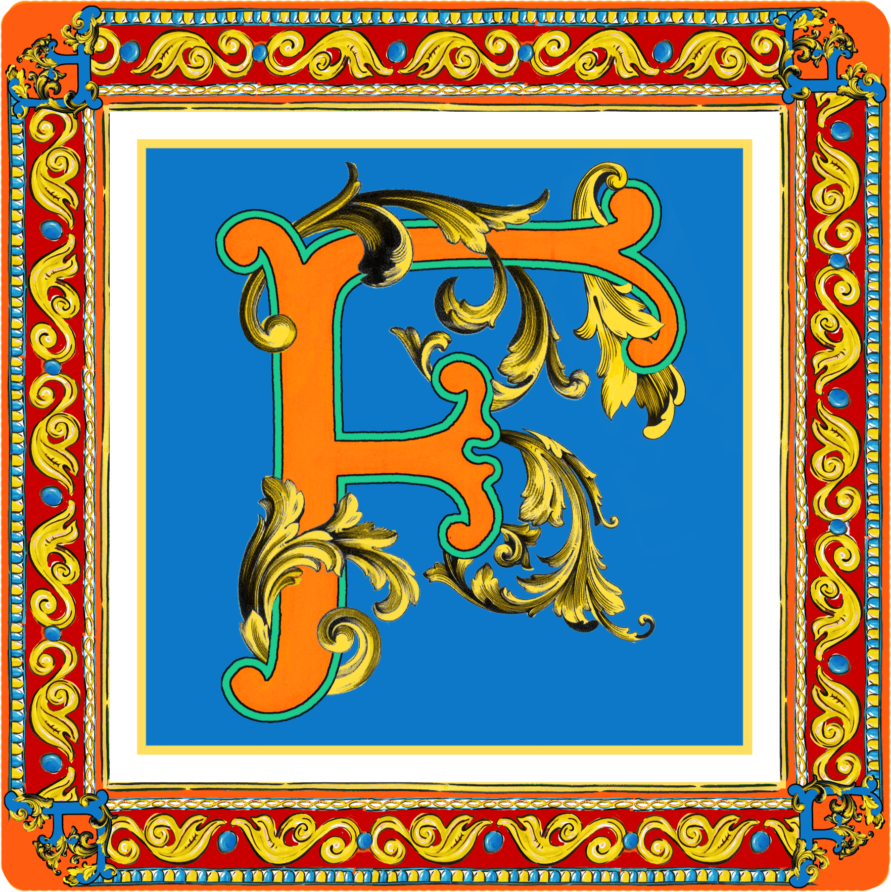 Svuotatasche Ortigia Alphabet F 15X15cm