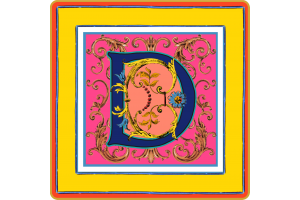 Svuotatasche Ortigia Alphabet D 15X15cm